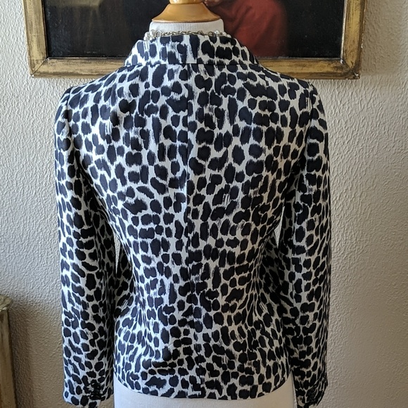 Kate Spade Silk Abstract Leopard Print Jacket - Picture 5 of 9
